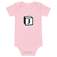 Load image into Gallery viewer, 'J' Block Monogram Short-Sleeve Infant Bodysuit
