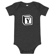 Load image into Gallery viewer, 'Y' Block Monogram Short-Sleeve Infant Bodysuit
