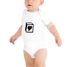 Load image into Gallery viewer, Heart Block Short-Sleeve Infant Bodysuit - Black/White Heart