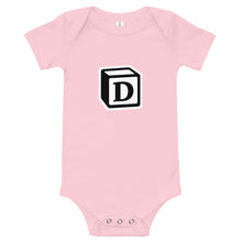 Load image into Gallery viewer, 'D' Block Monogram Short-Sleeve Infant Bodysuit