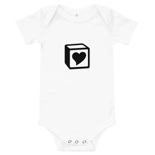 Load image into Gallery viewer, Heart Block Short-Sleeve Infant Bodysuit - Black/White Heart