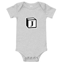 Load image into Gallery viewer, 'J' Block Monogram Short-Sleeve Infant Bodysuit