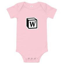 Load image into Gallery viewer, 'W' Block Monogram Short-Sleeve Infant Bodysuit