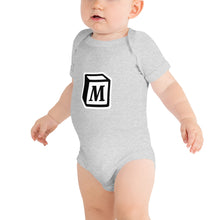 Load image into Gallery viewer, 'M' Block Monogram Short-Sleeve Infant Bodysuit