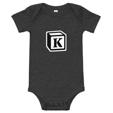 Load image into Gallery viewer, 'K' Block Monogram Short-Sleeve Infant Bodysuit