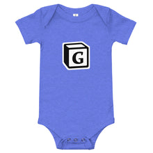 Load image into Gallery viewer, 'G' Block Monogram Short-Sleeve Infant Bodysuit