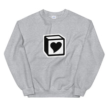 Load image into Gallery viewer, Heart Block Unisex Sweatshirt - Black/White Heart
