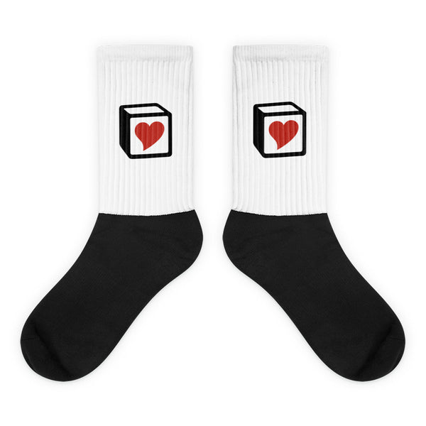 Heart Block Socks - Red Heart