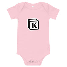 Load image into Gallery viewer, 'K' Block Monogram Short-Sleeve Infant Bodysuit
