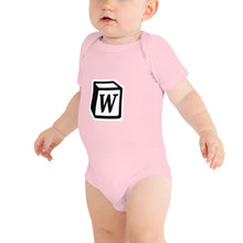 Load image into Gallery viewer, 'W' Block Monogram Short-Sleeve Infant Bodysuit