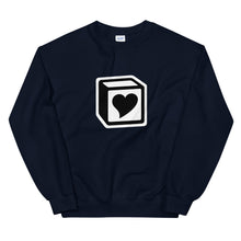 Load image into Gallery viewer, Heart Block Unisex Sweatshirt - Black/White Heart