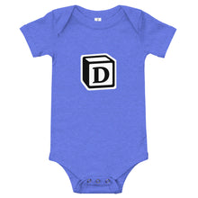 Load image into Gallery viewer, 'D' Block Monogram Short-Sleeve Infant Bodysuit