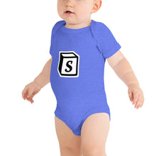 Load image into Gallery viewer, 'S' Block Monogram Short-Sleeve Infant Bodysuit