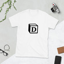 Load image into Gallery viewer, 'D' Block Monogram Short-Sleeve Unisex T-Shirt