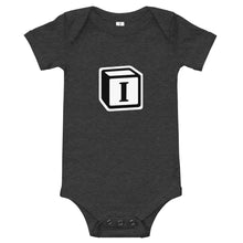 Load image into Gallery viewer, 'I' Block Monogram Short-Sleeve Infant Bodysuit
