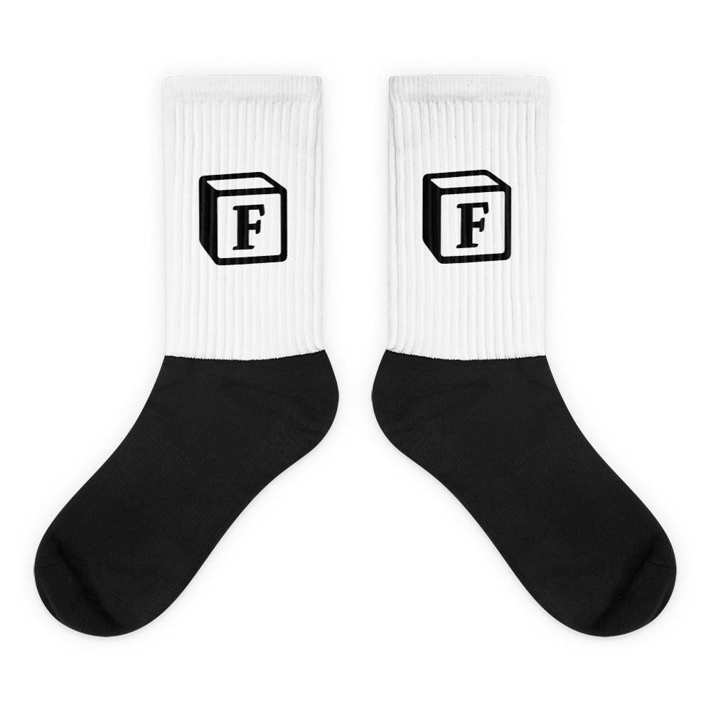 'F' Block Monogram Socks