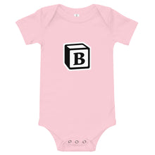 Load image into Gallery viewer, 'B' Block Monogram Short-Sleeve Infant Bodysuit