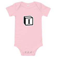 Load image into Gallery viewer, 'I' Block Monogram Short-Sleeve Infant Bodysuit