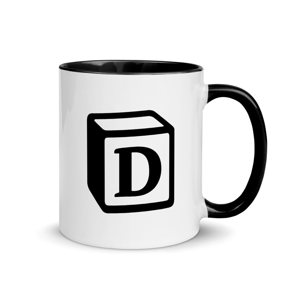 'D' Block Monogram Mug