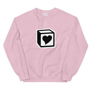 Heart Block Unisex Sweatshirt - Black/White Heart