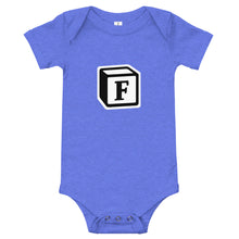 Load image into Gallery viewer, 'F' Block Monogram Short-Sleeve Infant Bodysuit