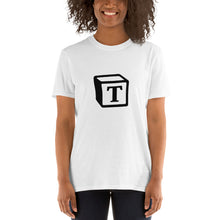 Load image into Gallery viewer, 'T' Block Monogram Short-Sleeve Unisex T-Shirt