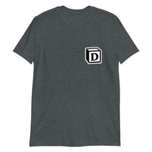 Load image into Gallery viewer, 'D' Block Small-Monogram Short-Sleeve Unisex T-Shirt
