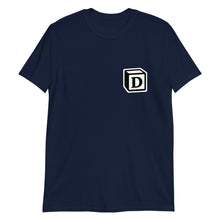 Load image into Gallery viewer, 'D' Block Small-Monogram Short-Sleeve Unisex T-Shirt