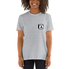 Load image into Gallery viewer, 'A' Block Small-Monogram Short-Sleeve Unisex T-Shirt