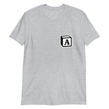 Load image into Gallery viewer, 'A' Block Small-Monogram Short-Sleeve Unisex T-Shirt