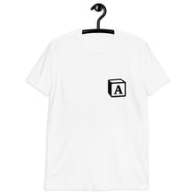 Load image into Gallery viewer, 'A' Block Small-Monogram Short-Sleeve Unisex T-Shirt