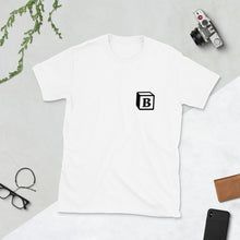 Load image into Gallery viewer, 'B' Block Small-Monogram Short-Sleeve Unisex T-Shirt