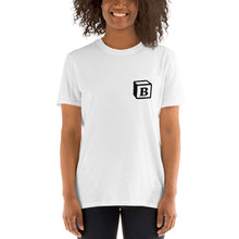 Load image into Gallery viewer, 'B' Block Small-Monogram Short-Sleeve Unisex T-Shirt