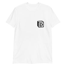 Load image into Gallery viewer, 'D' Block Small-Monogram Short-Sleeve Unisex T-Shirt