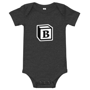 'B' Block Monogram Short-Sleeve Infant Bodysuit