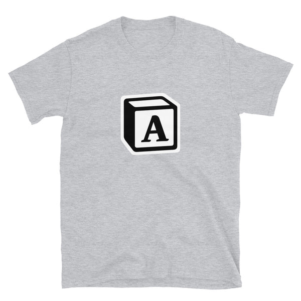 'A' Block Monogram Short-Sleeve Unisex T-Shirt