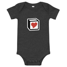 Load image into Gallery viewer, Heart Block Short-Sleeve Infant Bodysuit - Red Heart
