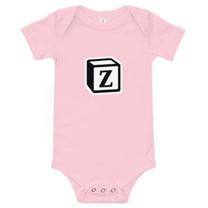'Z' Block Monogram Short-Sleeve Infant Bodysuit