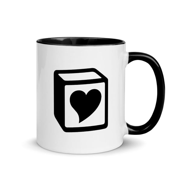 Heart Block Mug - Black Heart
