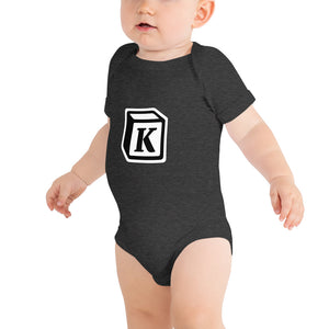 'K' Block Monogram Short-Sleeve Infant Bodysuit