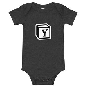 'Y' Block Monogram Short-Sleeve Infant Bodysuit
