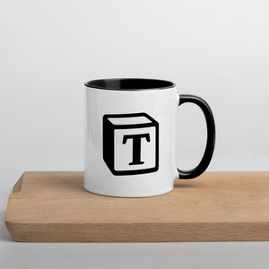 'T' Block Monogram Mug