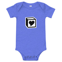 Load image into Gallery viewer, Heart Block Short-Sleeve Infant Bodysuit - Black/White Heart
