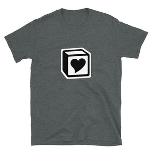 Heart Block T-Shirt - Black/White Heart