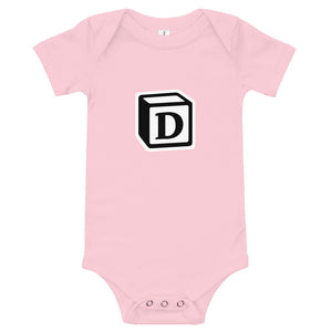 'D' Block Monogram Short-Sleeve Infant Bodysuit