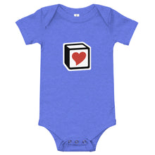 Load image into Gallery viewer, Heart Block Short-Sleeve Infant Bodysuit - Red Heart

