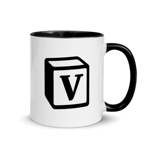'V' Block Monogram Mug