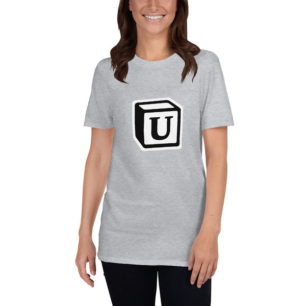 'U' Block Monogram Short-Sleeve Unisex T-Shirt