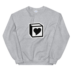 Heart Block Unisex Sweatshirt - Black/White Heart