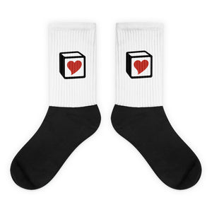 Heart Block Socks - Red Heart
